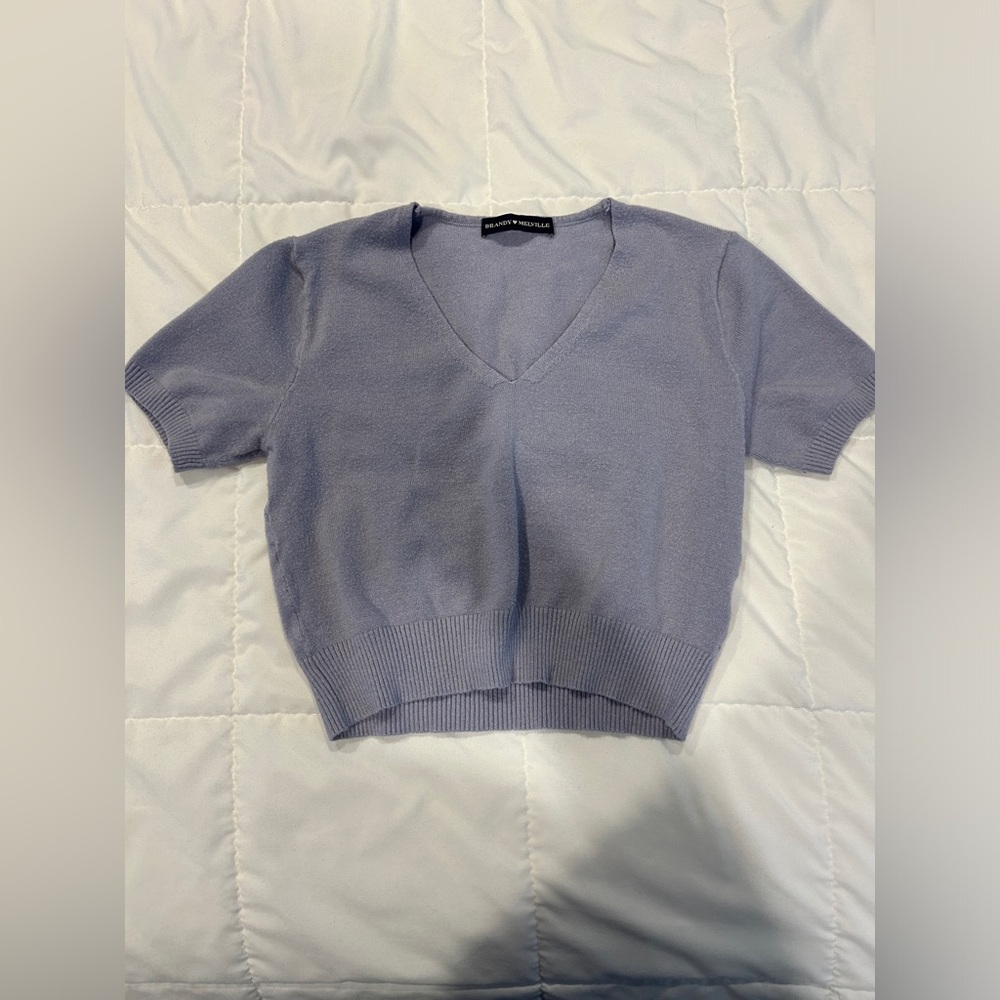 Brandy Melville Purple Sweater/Knit Crop Top
